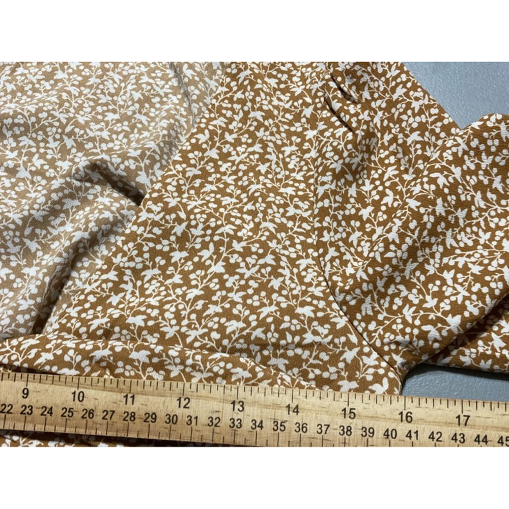 Abercrombie & Fitch Twist Front Top Women's S Brown Floral Long Sleeve V Neck - Picture 5 of 8